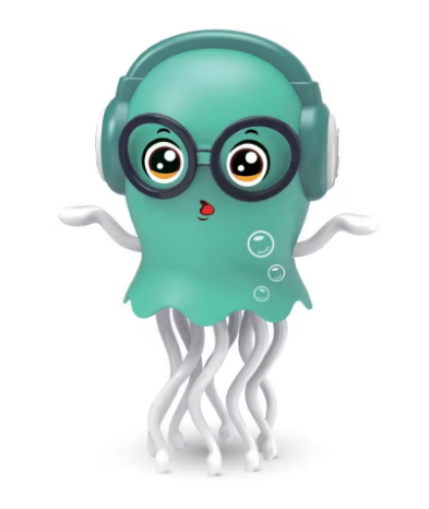 Durable Plastic LED Light Octopus Electric Sensory Crawling Squid Toy Obstacle Avoidance Feature Electronic Pet for Blu color