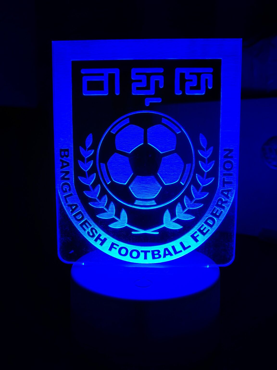 GearUP Acrylic Multicolor Night Lamp (Bangladesh Football Federation) – White