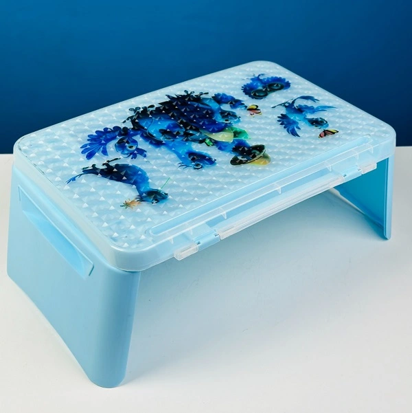 Folding Baby Reading Writing Portable Desk With Compartment- Blue Color